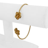 14k Yellow Gold 11g Vintage Flex Floral Cuff Bracelet 8.5"