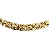 14k Yellow Gold 24.2g Graduated Thick Byzantine Link Necklace Italy 18"