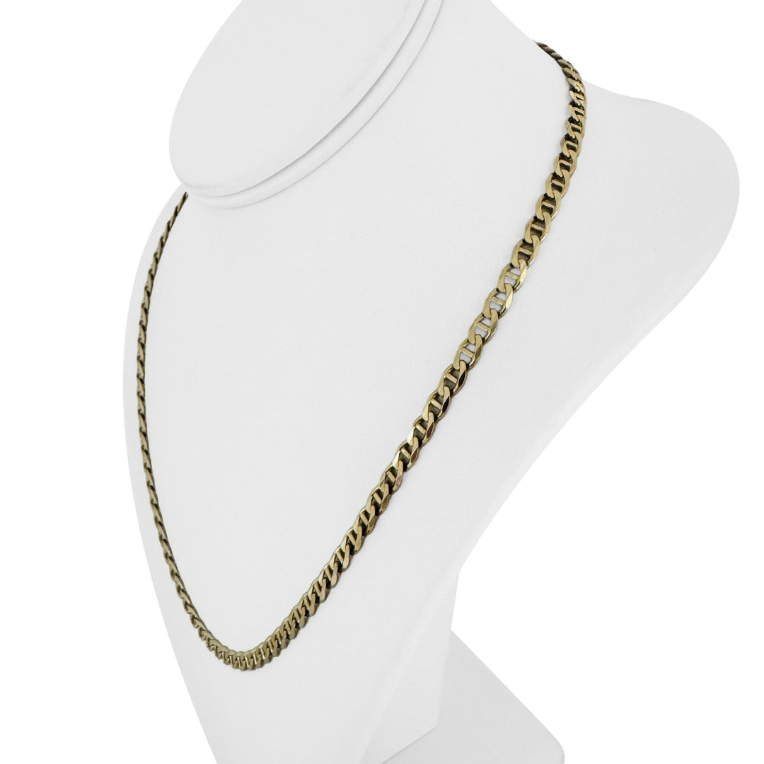14k Yellow Gold 18.7g Solid 4.5mm Mariner Link Chain Necklace Italy 20"
