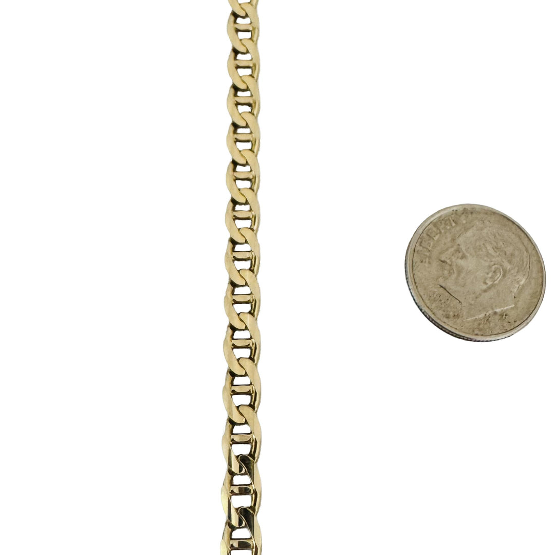 14k Yellow Gold 18.7g Solid 4.5mm Mariner Link Chain Necklace Italy 20"