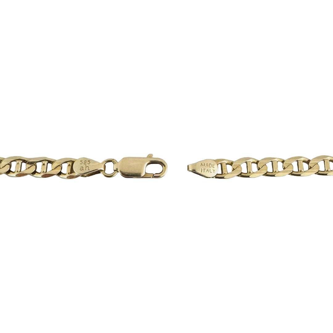 14k Yellow Gold 18.7g Solid 4.5mm Mariner Link Chain Necklace Italy 20"