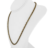 14k Yellow Gold 24.7g Solid Squared Edge 4mm Rope Chain Necklace 21"