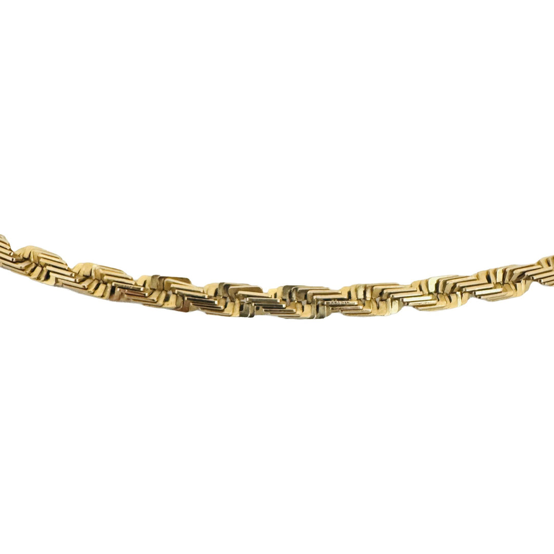 14k Yellow Gold 24.7g Solid Squared Edge 4mm Rope Chain Necklace 21"