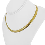 14k Yellow Gold 11.2g Solid Silky Thin Etched Omega Link Necklace Italy 17"