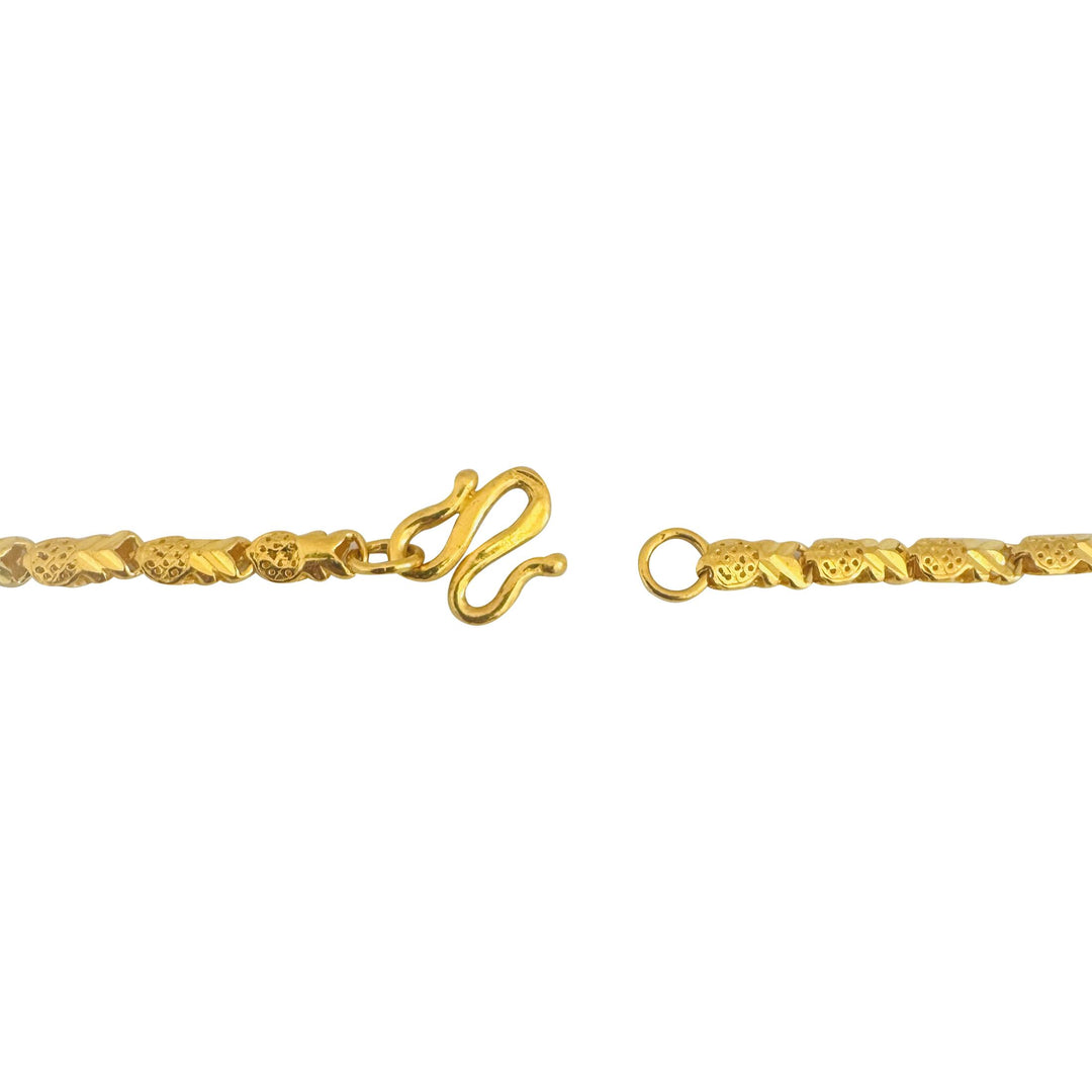 24k Pure Yellow Gold 23g Solid Diamond Cut Fancy Link Chain Necklace 24"