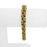 18k Yellow Gold 16.7g Vintage Ladies 9mm Fancy Circle Link Bracelet Italy 7.5"