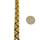 18k Yellow Gold 16.7g Vintage Ladies 9mm Fancy Circle Link Bracelet Italy 7.5"