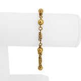 18k Yellow Gold 8.1g Ladies Vintage Spiral Ball Link Bracelet Italy 7.25"