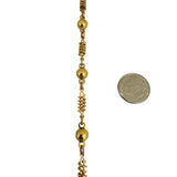 18k Yellow Gold 8.1g Ladies Vintage Spiral Ball Link Bracelet Italy 7.25"
