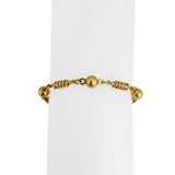 18k Yellow Gold 8.1g Ladies Vintage Spiral Ball Link Bracelet Italy 7.25"