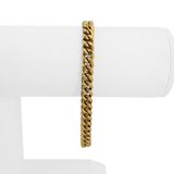 18k Yellow Gold 11g Semi Solid 6.5mm Curb Link Bracelet Italy 7.25"