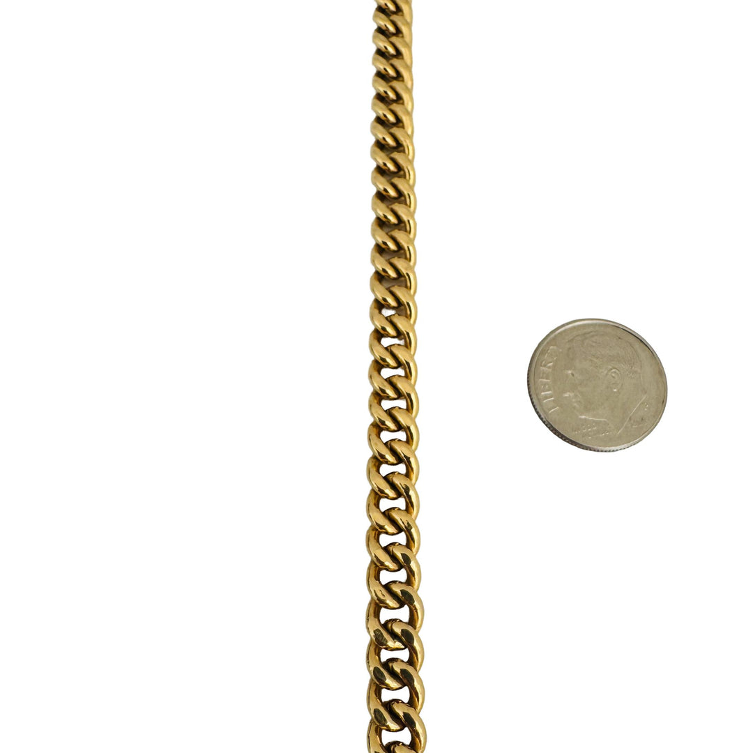 18k Yellow Gold 11g Semi Solid 6.5mm Curb Link Bracelet Italy 7.25"