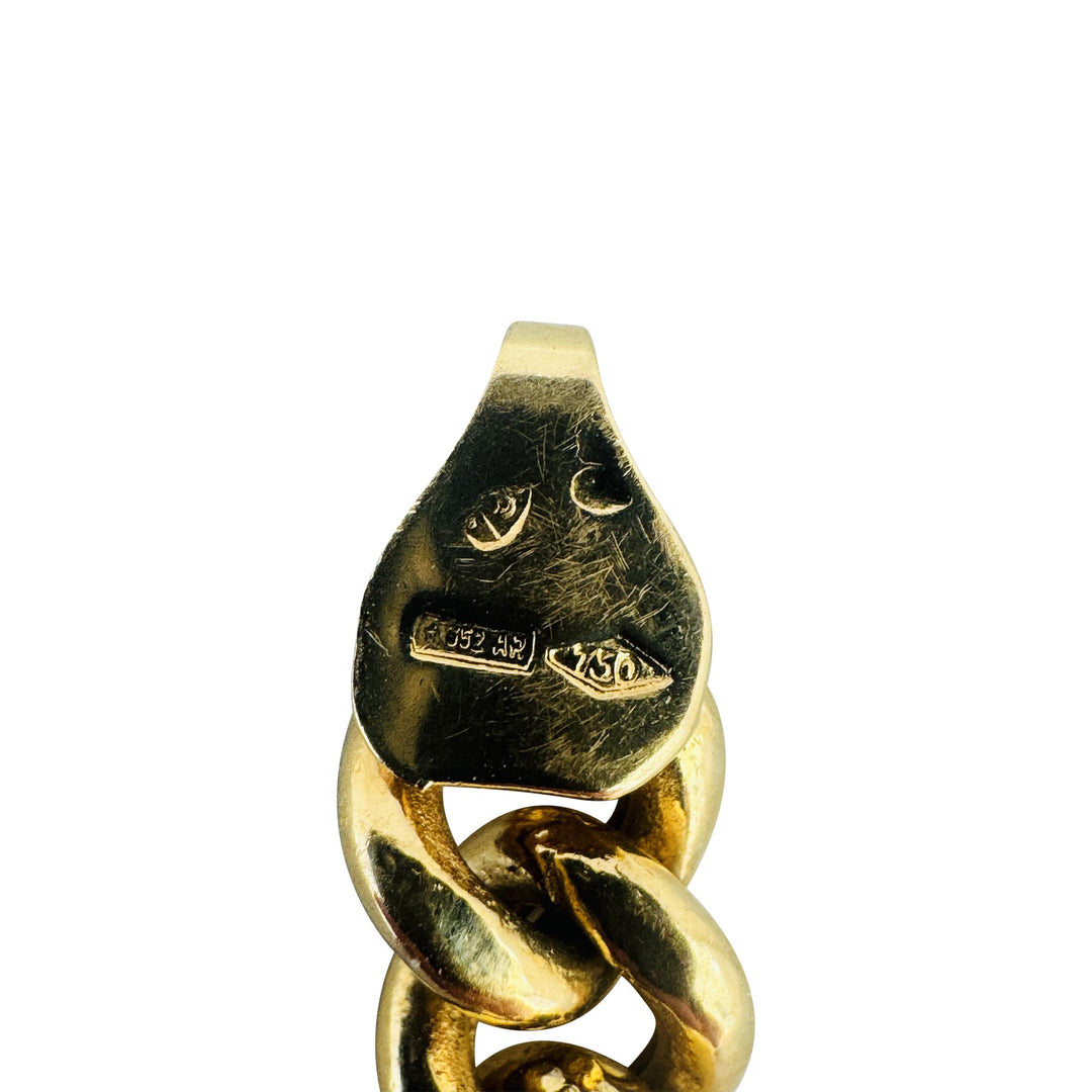 18k Yellow Gold 11g Semi Solid 6.5mm Curb Link Bracelet Italy 7.25"