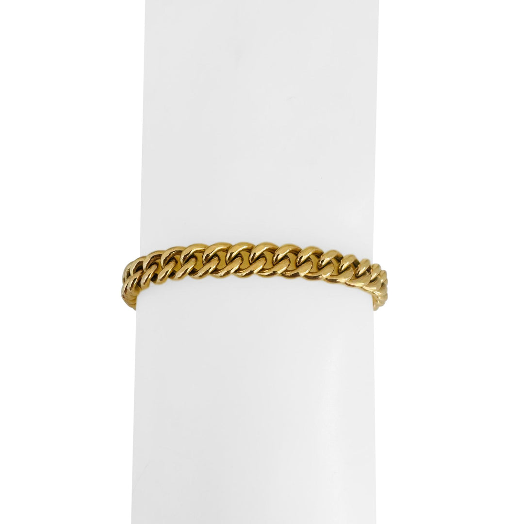 18k Yellow Gold 11g Semi Solid 6.5mm Curb Link Bracelet Italy 7.25"