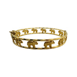 18k Yellow Gold 12g Ladies Elephant Motif 11mm Oval Bangle Bracelet 7.25"