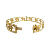 18k Yellow Gold 12g Ladies Elephant Motif 11mm Oval Bangle Bracelet 7.25"