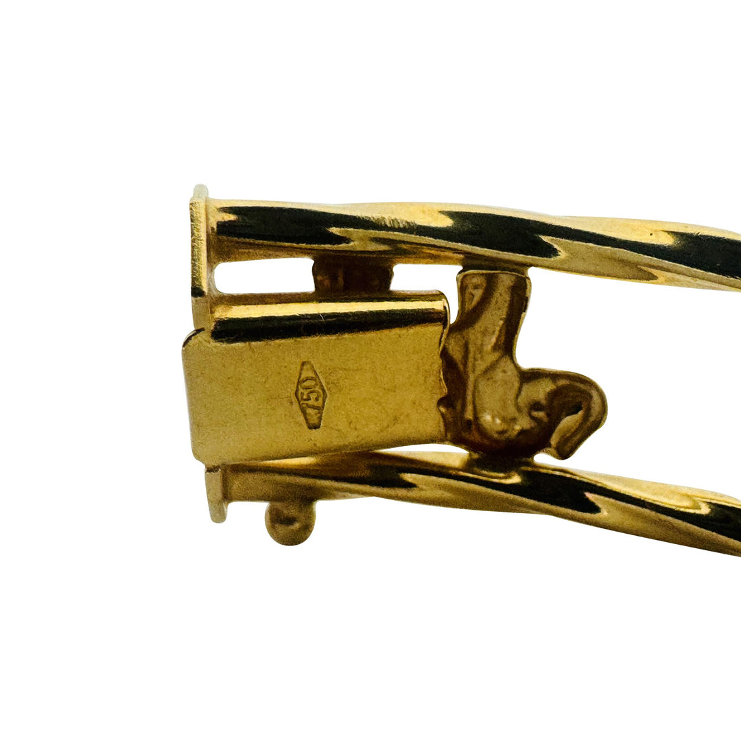 18k Yellow Gold 12g Ladies Elephant Motif 11mm Oval Bangle Bracelet 7.25"