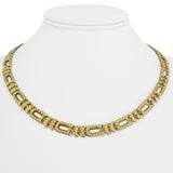 18k Yellow Gold 26g Vintage Ladies 7.5mm Fancy Link Necklace Italy 17.5"
