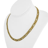 18k Yellow Gold 26g Vintage Ladies 7.5mm Fancy Link Necklace Italy 17.5"