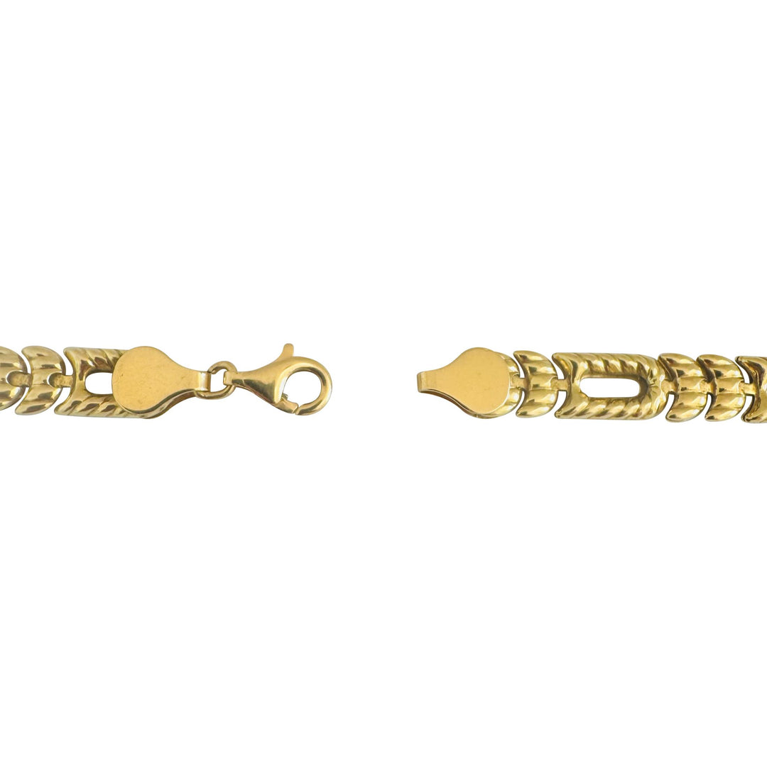 18k Yellow Gold 26g Vintage Ladies 7.5mm Fancy Link Necklace Italy 17.5"