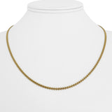 18k Yellow Gold 7.2g Solid Thin 2.5mm Beaded Curb Link Chain Necklace 18"