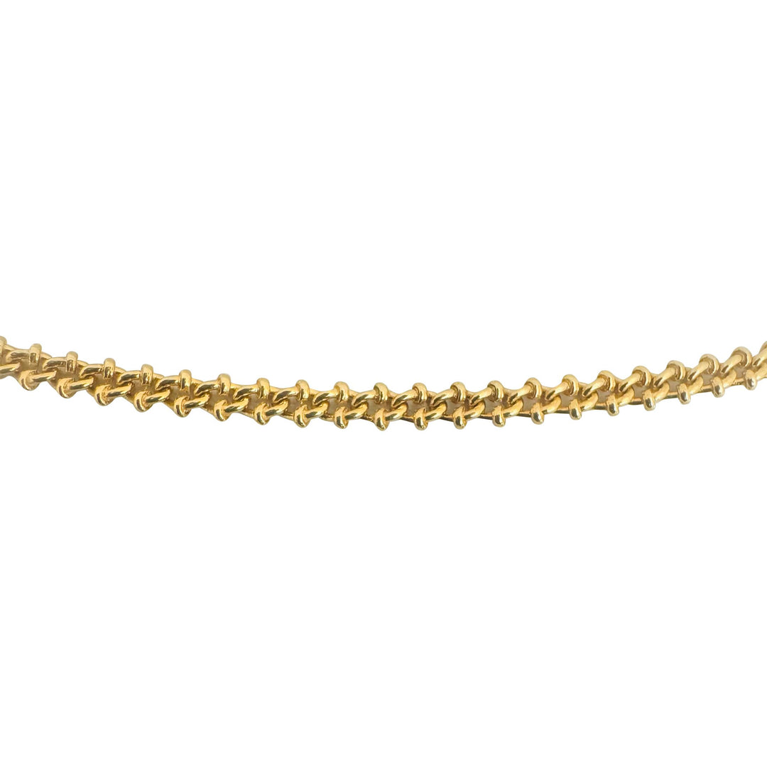 18k Yellow Gold 7.2g Solid Thin 2.5mm Beaded Curb Link Chain Necklace 18"