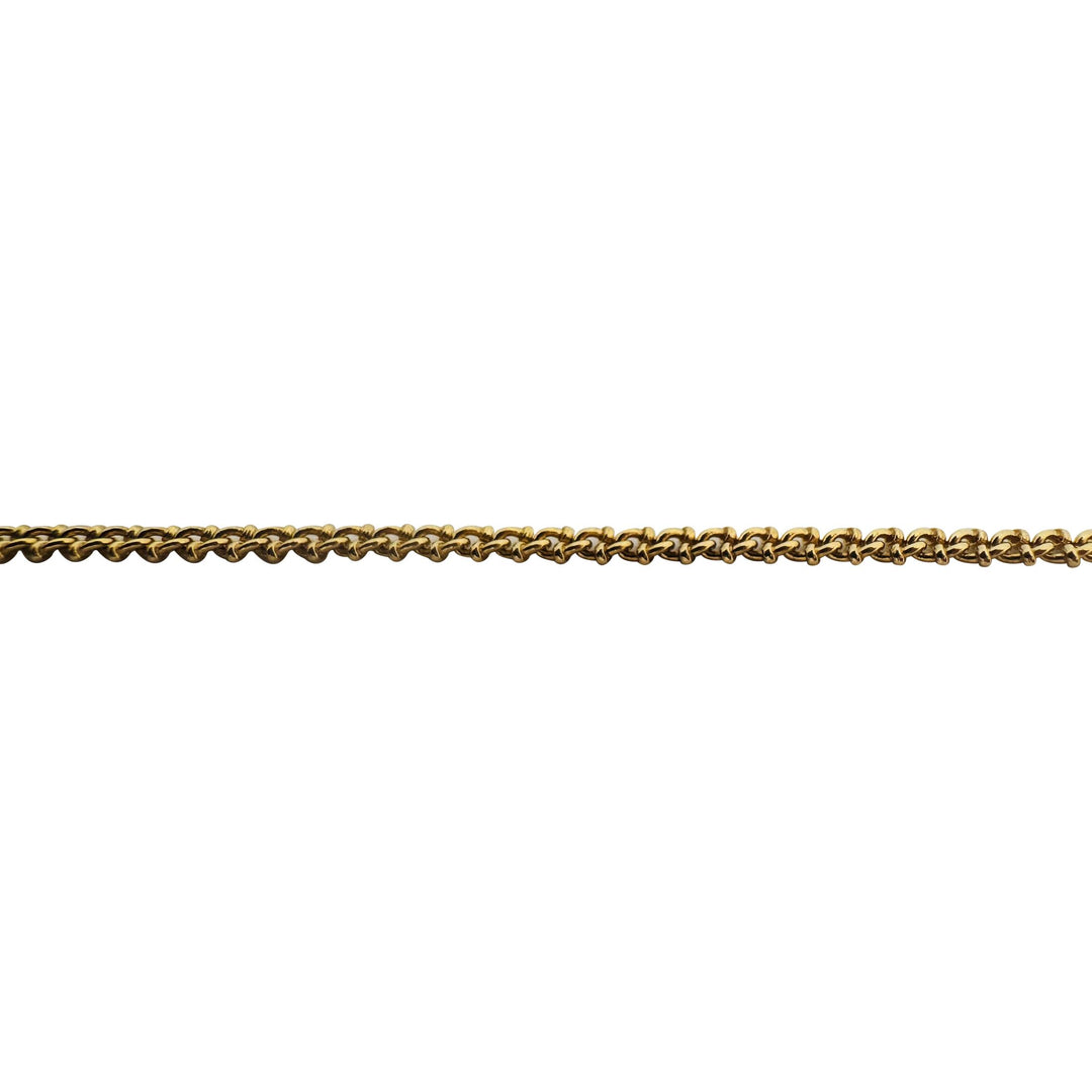 18k Yellow Gold 7.2g Solid Thin 2.5mm Beaded Curb Link Chain Necklace 18"