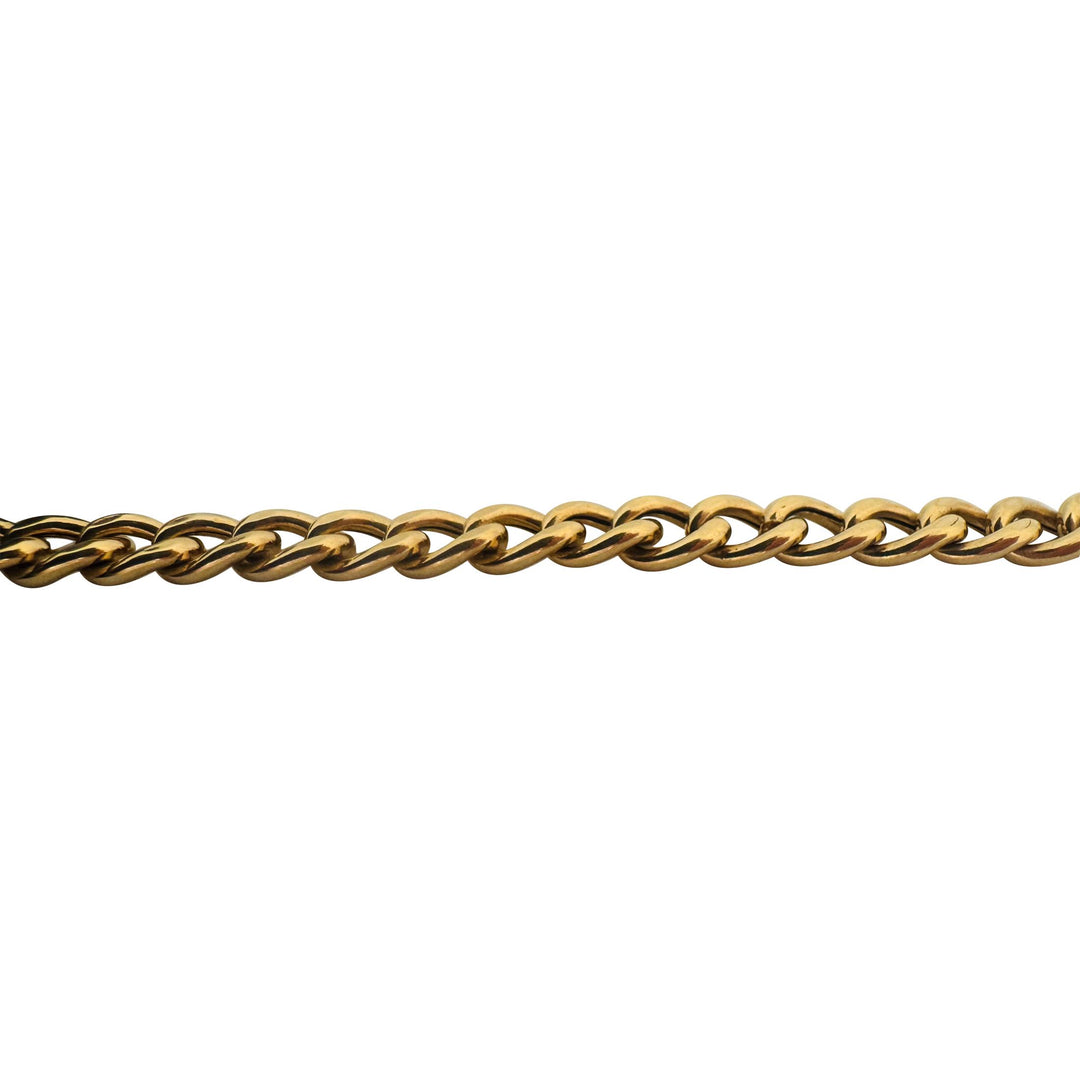 18k Yellow Gold 7.6g Hollow Light 5mm Curb Link Bracelet Italy 7.75"