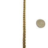 18k Yellow Gold 7.6g Hollow Light 5mm Curb Link Bracelet Italy 7.75"