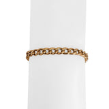 18k Yellow Gold 7.6g Hollow Light 5mm Curb Link Bracelet Italy 7.75"
