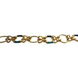 18k Yellow Gold and Enamel 10.2g Ladies Fancy Circle Link Bracelet Italy 8.5"