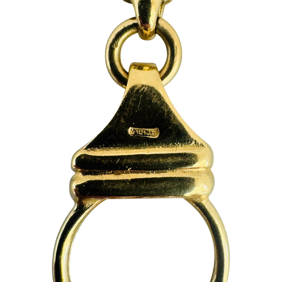 18k Yellow Gold and Enamel 10.2g Ladies Fancy Circle Link Bracelet Italy 8.5"