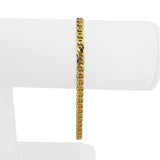 18k Yellow Gold 7.3g Solid Thin 4mm Mariner Link Bracelet Italy 7.5"