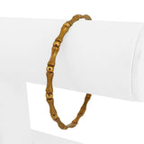 18k Yellow Gold 6.2g Light Vintage Bamboo Flex Twist Cuff Bangle 7.5"