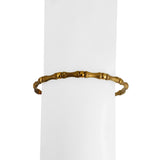 18k Yellow Gold 6.2g Light Vintage Bamboo Flex Twist Cuff Bangle 7.5"