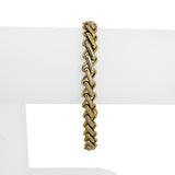 18k Yellow and White Gold 13.5g Ladies Vintage Fancy Link Bracelet Italy 7.25"