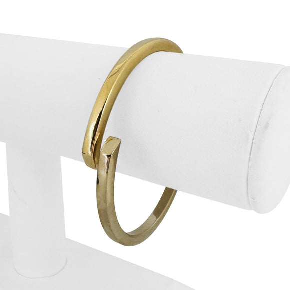 14k Yellow and White Gold 12.2g Two Tone Hinged Bypass Bangle 7