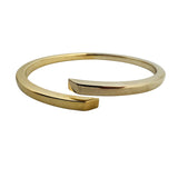 14k Yellow and White Gold 12.2g Two Tone Hinged Bypass Bangle 7"