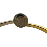 14k Yellow and White Gold 12.2g Two Tone Hinged Bypass Bangle 7"