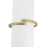 14k Yellow and White Gold 12.2g Two Tone Hinged Bypass Bangle 7"