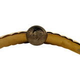 14k Yellow Gold 9.5g Graduated Spiral Hinged Bangle Bracelet Italy 7"