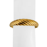 14k Yellow Gold 9.5g Graduated Spiral Hinged Bangle Bracelet Italy 7"