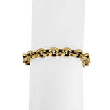 14k Yellow Gold 15.3g Vintage Beveled Rolo Link Bracelet Italy 7.75"