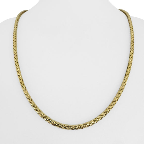10k Yellow Gold 9.3g Hollow Light 4mm Wheat Link Chain Necklace 22