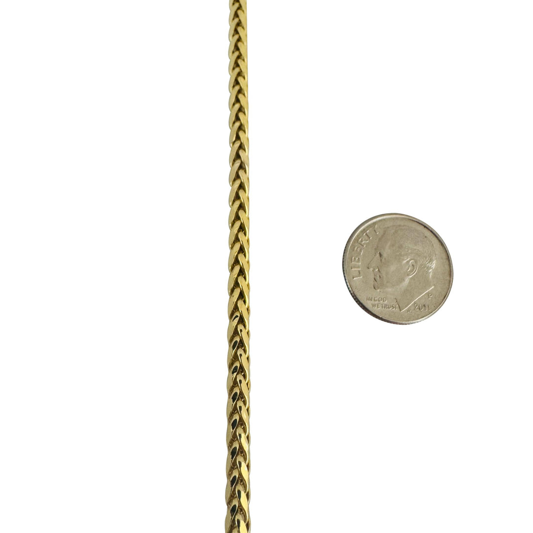 10k Yellow Gold 9.3g Hollow Light 4mm Wheat Link Chain Necklace 22"