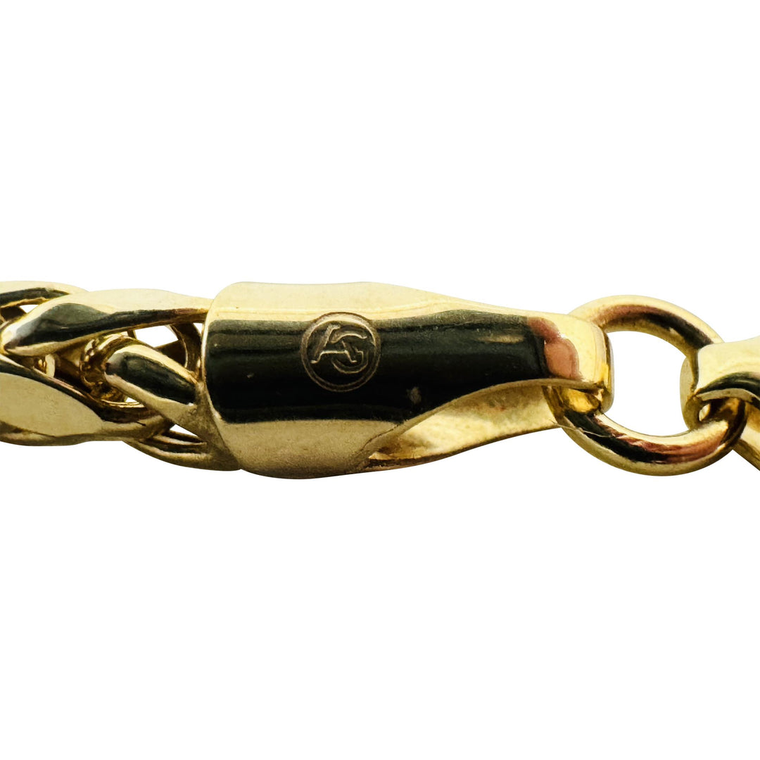 10k Yellow Gold 9.3g Hollow Light 4mm Wheat Link Chain Necklace 22"