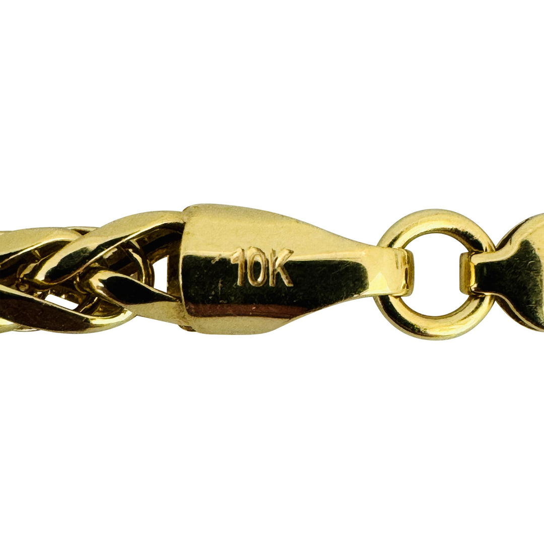 10k Yellow Gold 9.3g Hollow Light 4mm Wheat Link Chain Necklace 22"