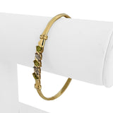 14k Yellow Gold 6.1g Peridot and Diamond Ladies Bangle Bracelet 6.75"