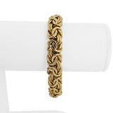 14k Yellow Gold 25g Heavy Thick 11mm Byzantine Link Bracelet Italy 7.5"