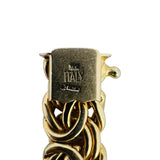 14k Yellow Gold 25g Heavy Thick 11mm Byzantine Link Bracelet Italy 7.5"